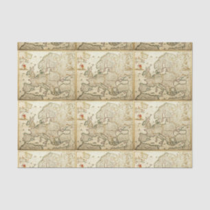 Papel De Seda Documento Tecido de Desvinculação - Mapa da Europa