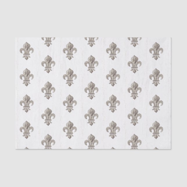 Papel De Seda Documento Tecidual francês Fleur de Lis (Frente )