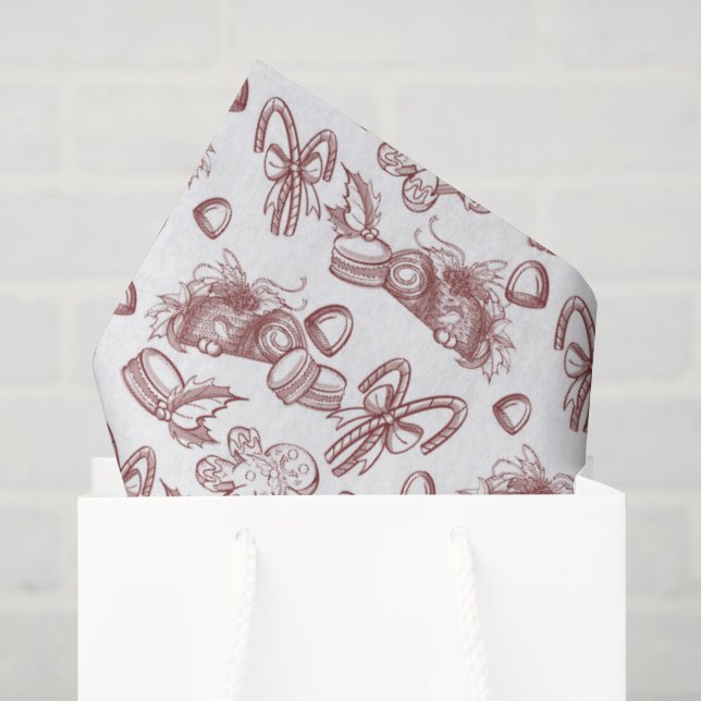 Papel De Seda Doçuras de Feriado - Hortelã (Sheer) (Sacola de presentes)