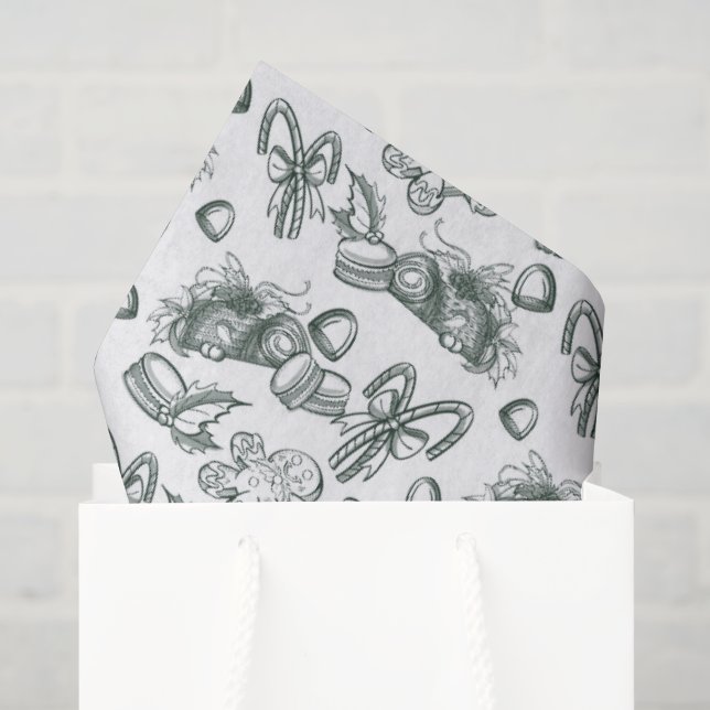 Papel De Seda Doçuras de Feriado - Pinheiro (Delicado) (Sacola de presentes)