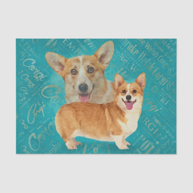 Papel De Seda Dog Lover Welsh Corgi Dog Art (Frente )
