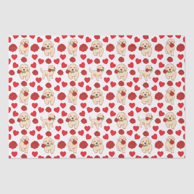 Papel De Seda Dog Lovers Valentine's Tissue Paper (Frente )