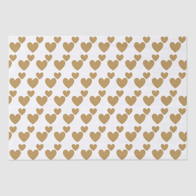 Papel De Seda Dois Corações de Casamento Dourado (Frente )