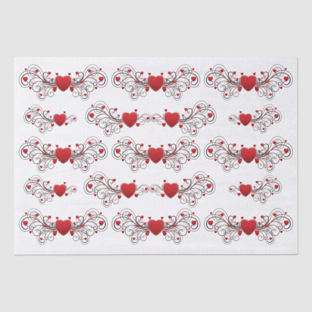 Papel De Seda Dois Corações Entrelaçados simples (Frente )