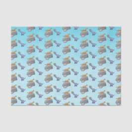 Papel De Seda Dois Dinossauros Fofos