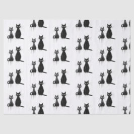 Papel De Seda Dois Gatos Pretos