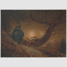 Dois Homens Contemplando a Lua à Noite