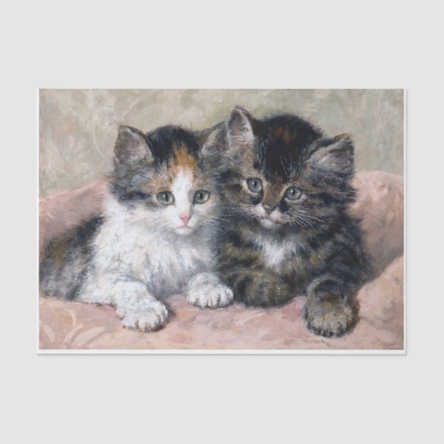 Papel De Seda Dois Kittens ・ Henriette Ronner-Knip (1821-1909) (Frente )