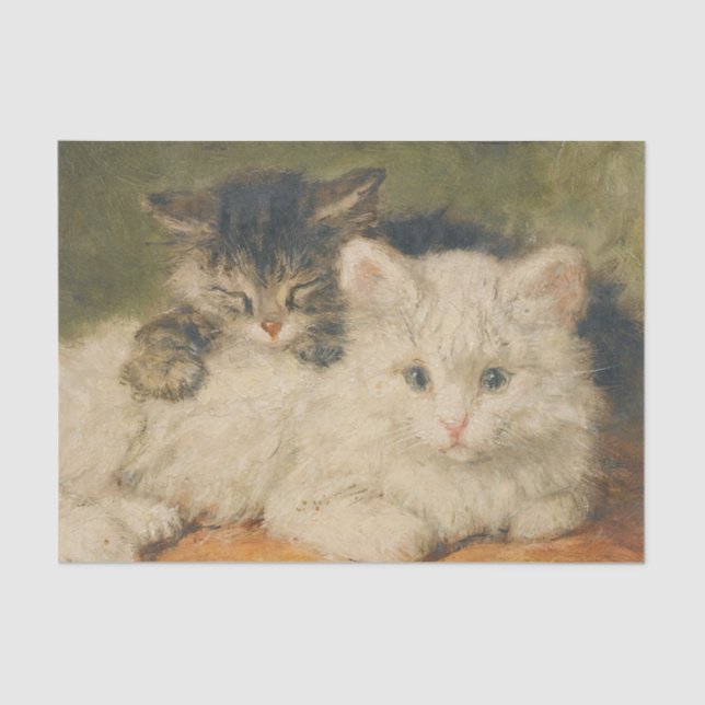 Papel De Seda Dois Kittens por Henriette Ronner-Knip (Frente )