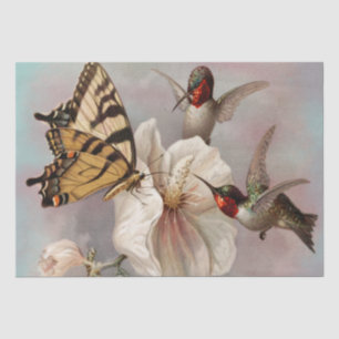 Papel De Seda Dois pássaros e Decoupage do Chique de Borboleta