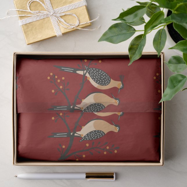 Papel De Seda Dois Pombos Estêncil Corte Retro Estilo 7 (Presente)