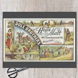 Papel De Seda Dole Brothers Ad Saltos e Malt Ephemeral Decoupage