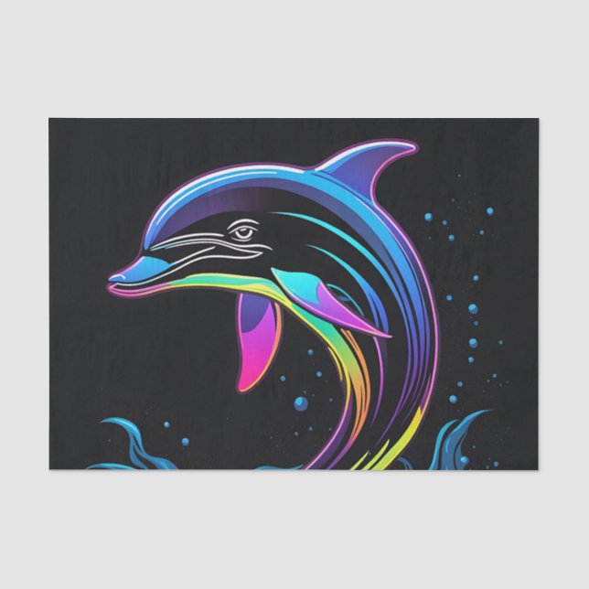 Papel De Seda Dolphin Neon vibrante (Frente )