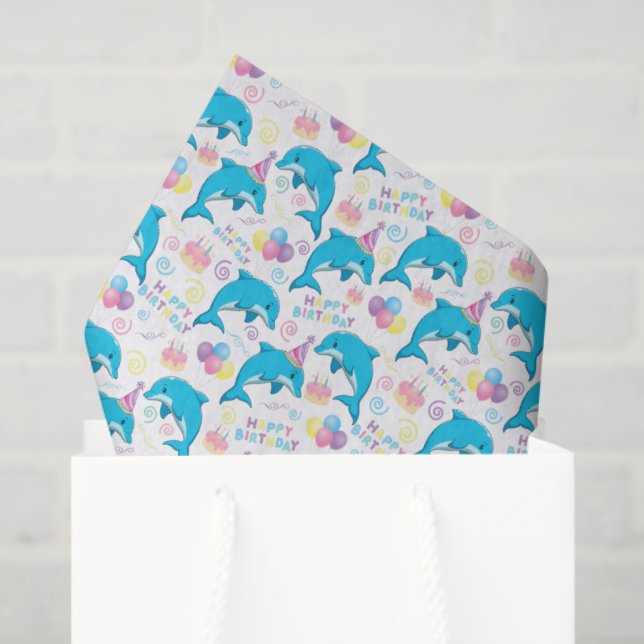 Papel De Seda Dolphin Tissue Paper in White (Sacola de presentes)