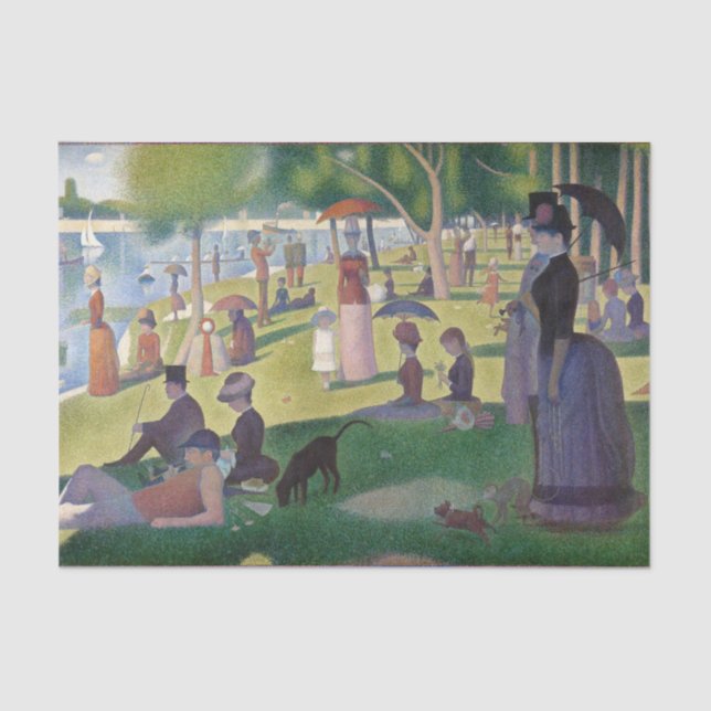 Papel De Seda Domingo na pintura de La Grande Jatte Seurat (Frente )