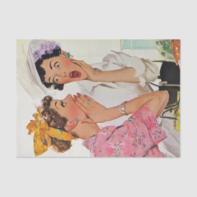 Papel De Seda Donas de Casa Fofocando Decoupage (Frente )