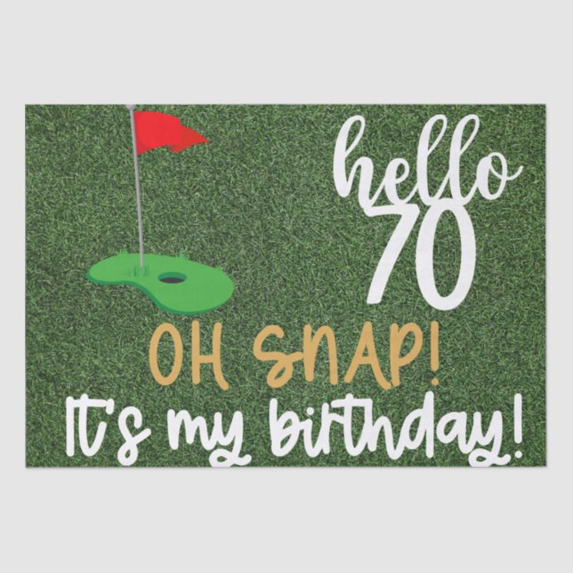 Papel De Seda Dons de Golf 70 Birthday para golfe (Frente )