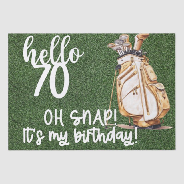 Papel De Seda Dons de Golf 70 Birthday para golfe (Frente )