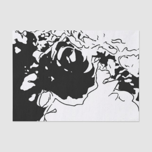 Papel De Seda Doodle de Flor (Frente )