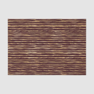 Papel De Seda Doodle Listrado de Borgonha e Dourado, Arte Elegan