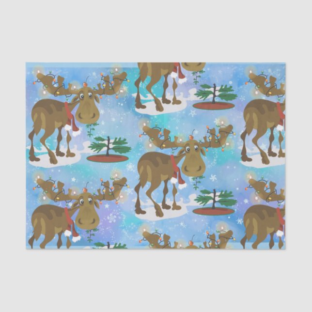 Papel De Seda ~ dos alces do Natal (Frente )