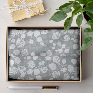 Papel De Seda Dossel de Folhagem Emaranhada Pastel Botânico