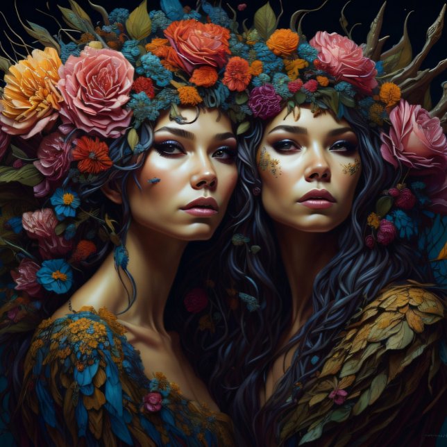 Papel De Seda Double trouble flower women tissue paper (Criador carregado)