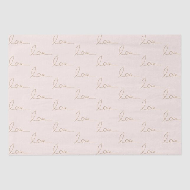 Papel De Seda Dourada Brilhante Com Amor Blush (Frente )