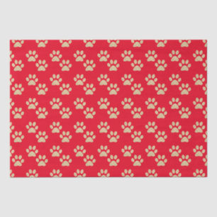 Papel De Seda Dourada Brilhante Imprime Vermelho Pet Lovers