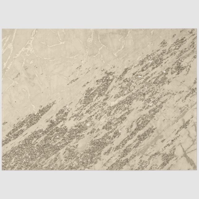 Papel De Seda Dourada Champagne Glitter Marble Moderna (Frente )