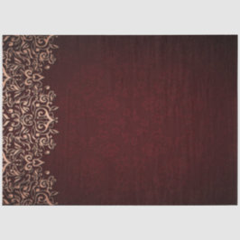 Papel De Seda Dourada Decoupage da Borgonha Ornamental, 20x30