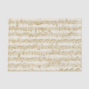 Papel De Seda Dourada Folha Música Manuscrita Vintage Distorcid