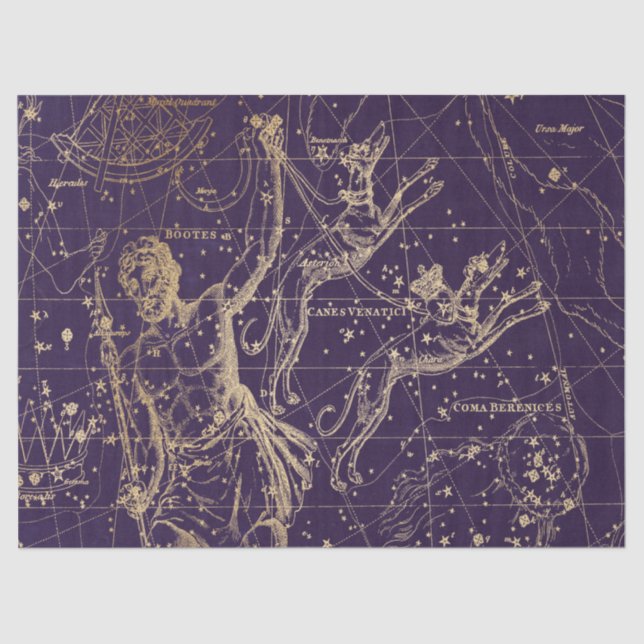 Papel De Seda Dourada Galaxy Star Map Series Design 5 (Frente )