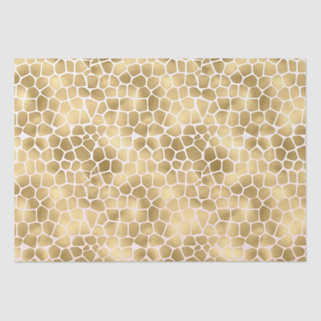 Papel De Seda Dourada Giraffe Impressão (Frente )