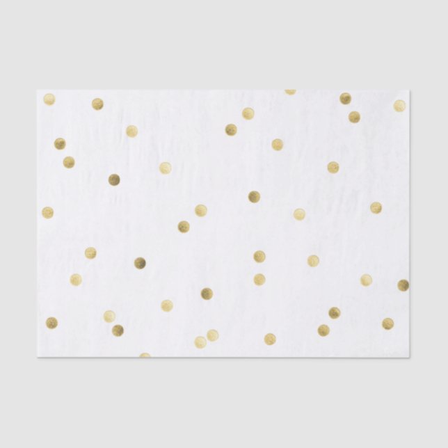 Papel De Seda Dourada Glitter Confetti Dot Polka (Frente )