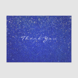 Papel De Seda Dourada Glitter Obrigado Cobalt Blue Spark