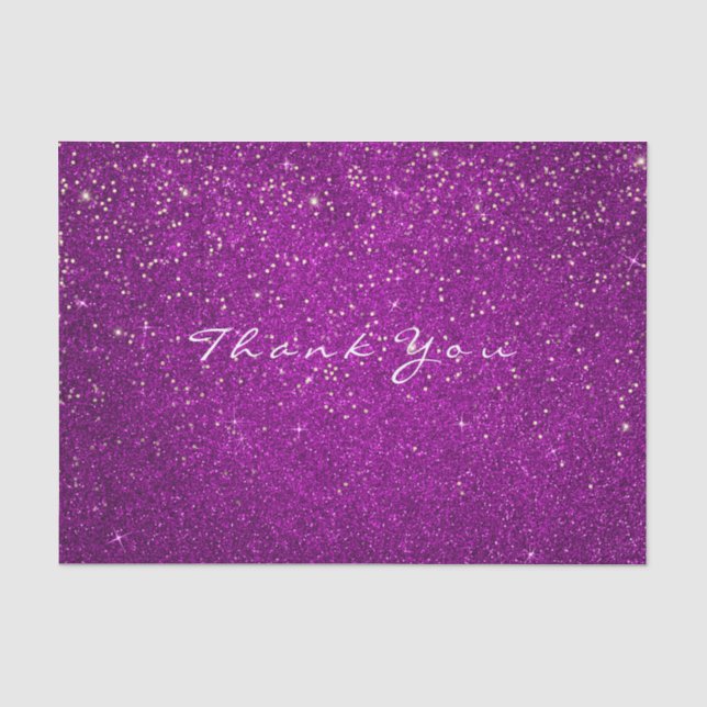 Papel De Seda Dourada Glitter Obrigado Fuchsia Pink Spark (Frente )
