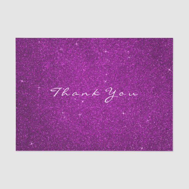 Papel De Seda Dourada Glitter Obrigado Fuchsia Rosa Rosa (Frente )