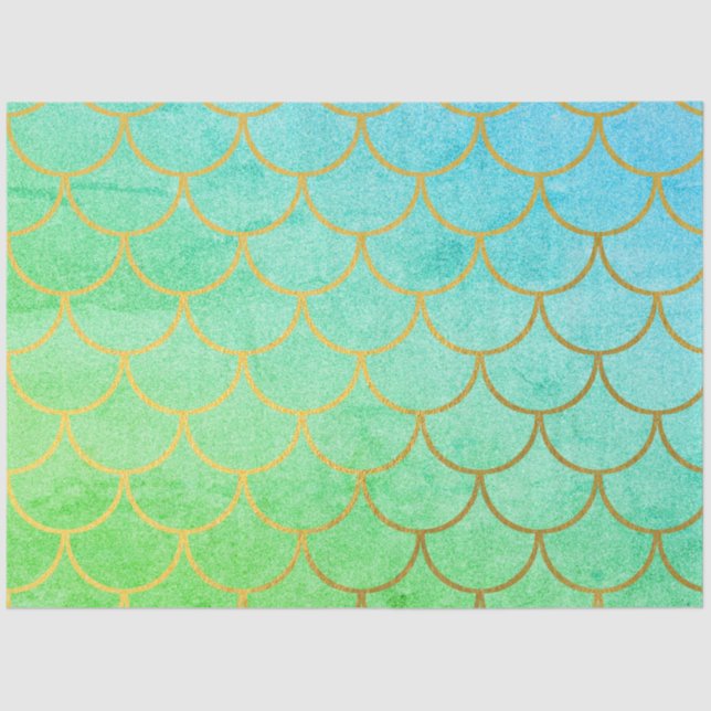 Papel De Seda Dourada Scalid Turquoise Teal Glitter (Frente )