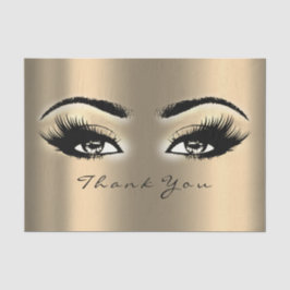 Papel De Seda Dourada Sepia Makeup Metálico Obrigado Olhos