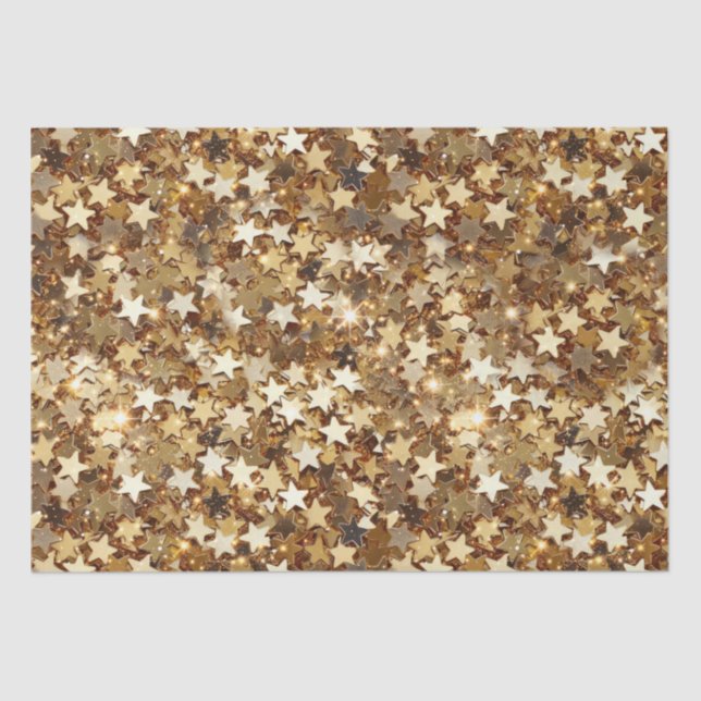 Papel De Seda Douradas estrelas Confetti (Frente )