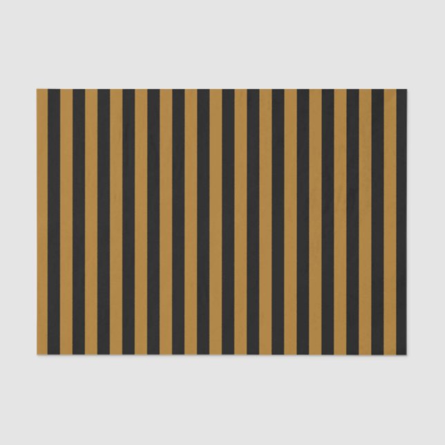 Papel De Seda Douradas faixas de preto e mate (Frente )