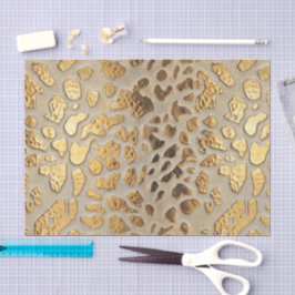 Papel De Seda Douradas Manchas Metálicas Leopardo