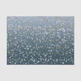 Papel De Seda Dourado Branco Azul Estrelas Brilhante