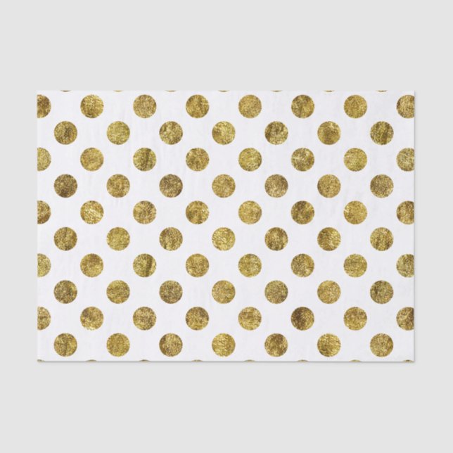 Papel De Seda Dourado brilho e pontos brancos (Frente )
