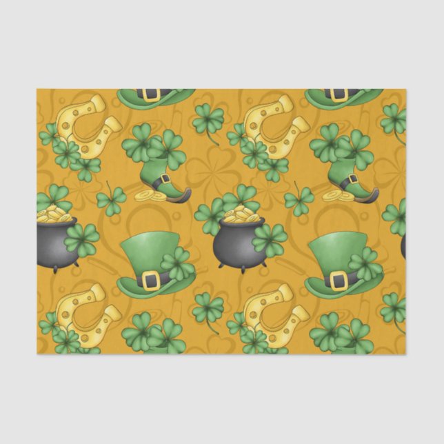 PAPEL DE SEDA DOURADO COM CAVALOS VERDE CAVALOS POTE DE DOURADO (Frente )