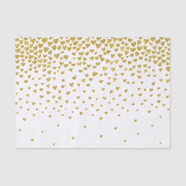 Papel De Seda Dourado Confetti Hearts (Frente )