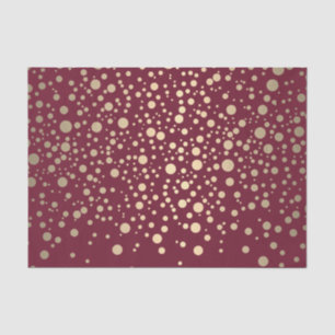 Papel De Seda Dourado Confetti Vermelho Escuro e Metálico