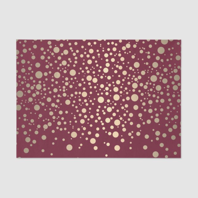 Papel De Seda Dourado Confetti Vermelho Escuro e Metálico (Frente )
