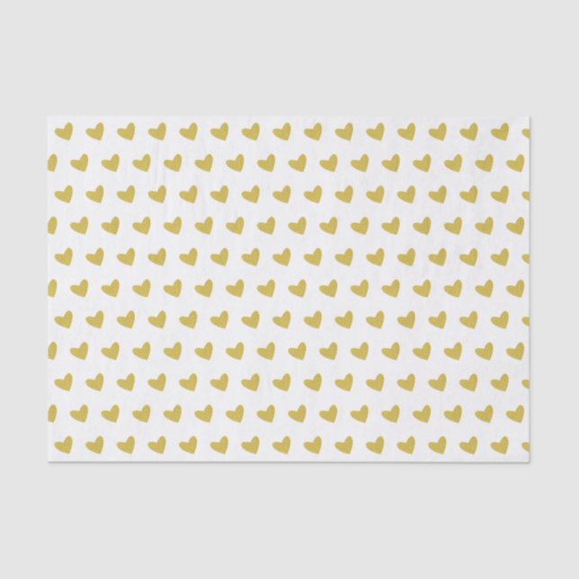 Papel De Seda Dourado Coração (Frente )